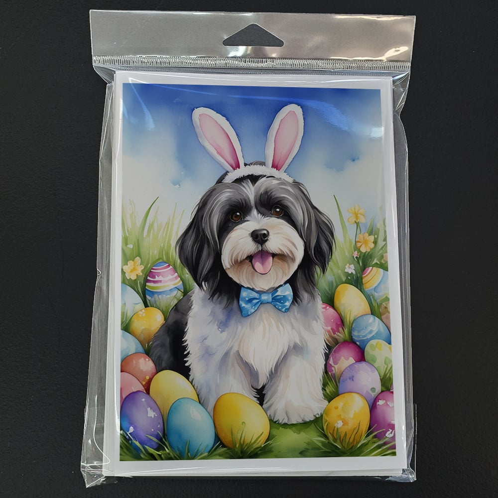 Havanese Easter Egg Hunt Greeting Cards Pack of 8 7 in x 5 in