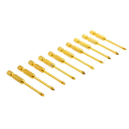 

10pc Porcelain Tile Mirror Ceramic Drill 4mm Crossed Spear Head 10pcs 4mm Cross