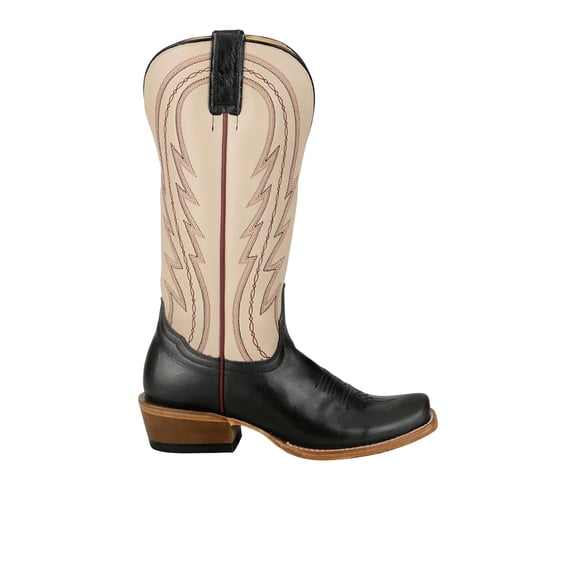 Tony Lama Womens Women`s Midnight Cowhide 13In Cream Cowhide Top Boot 9 B Black