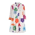 thumbnail image 4 of ibuvkizy Women Plus Size Dress,Womens Fashion Summer Dress,Women'S V-Neck Shirt Dress Loose Print Long-Sleeved Plus-Size Dress,Maxi Dress,Sun Dresses Maxi Dresses for Women 2025, 4 of 5
