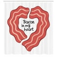thumbnail image 3 of Ambesonne Bacon Shower Curtain, Yummy Bacon in My Heart, 69"Wx84"L, Multicolor, 3 of 3
