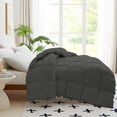 thumbnail image 7 of Teler Feather Down Comforter Queen Size - Duvet Insert with 100% Cotton Cover - Dark Grey 90" x 90", 7 of 7
