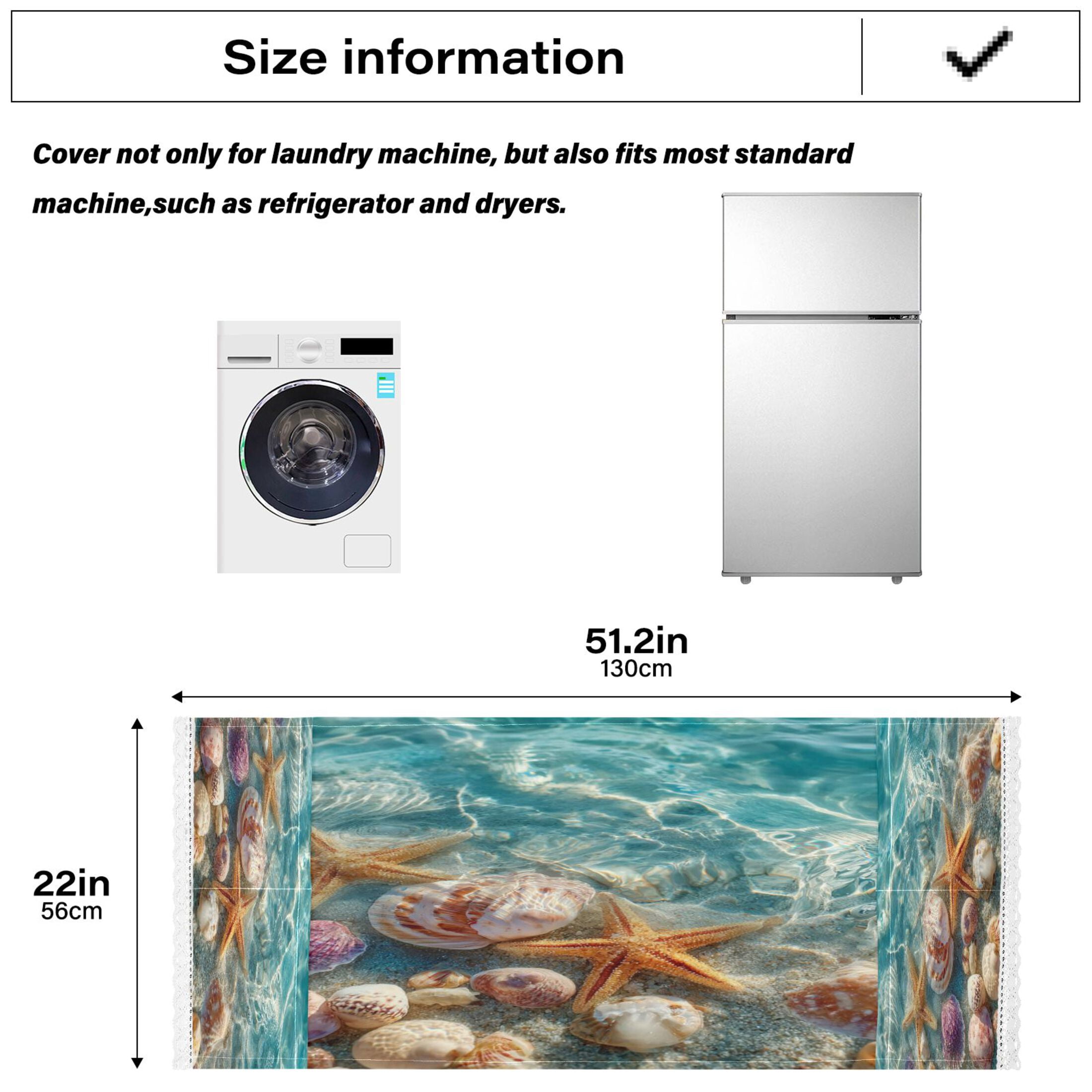 Wobogo Beautiful Starfish and Seashells Washing Machine Cover Dustproof Washer Dryer Cover Waterproof Laundry Room Decorative Protector