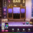 thumbnail image 5 of Homieasy Home Coffee Bar Cabinet with Power Outlet and LED Lights, Rustic Brown, 5 of 7
