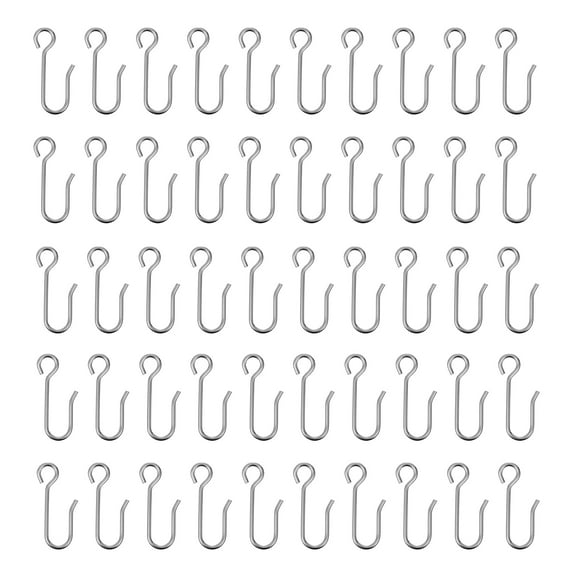 100Pcs Stainless Steel Curtain Hook Rust-proof S-shaped Curtain Decorative Hooks