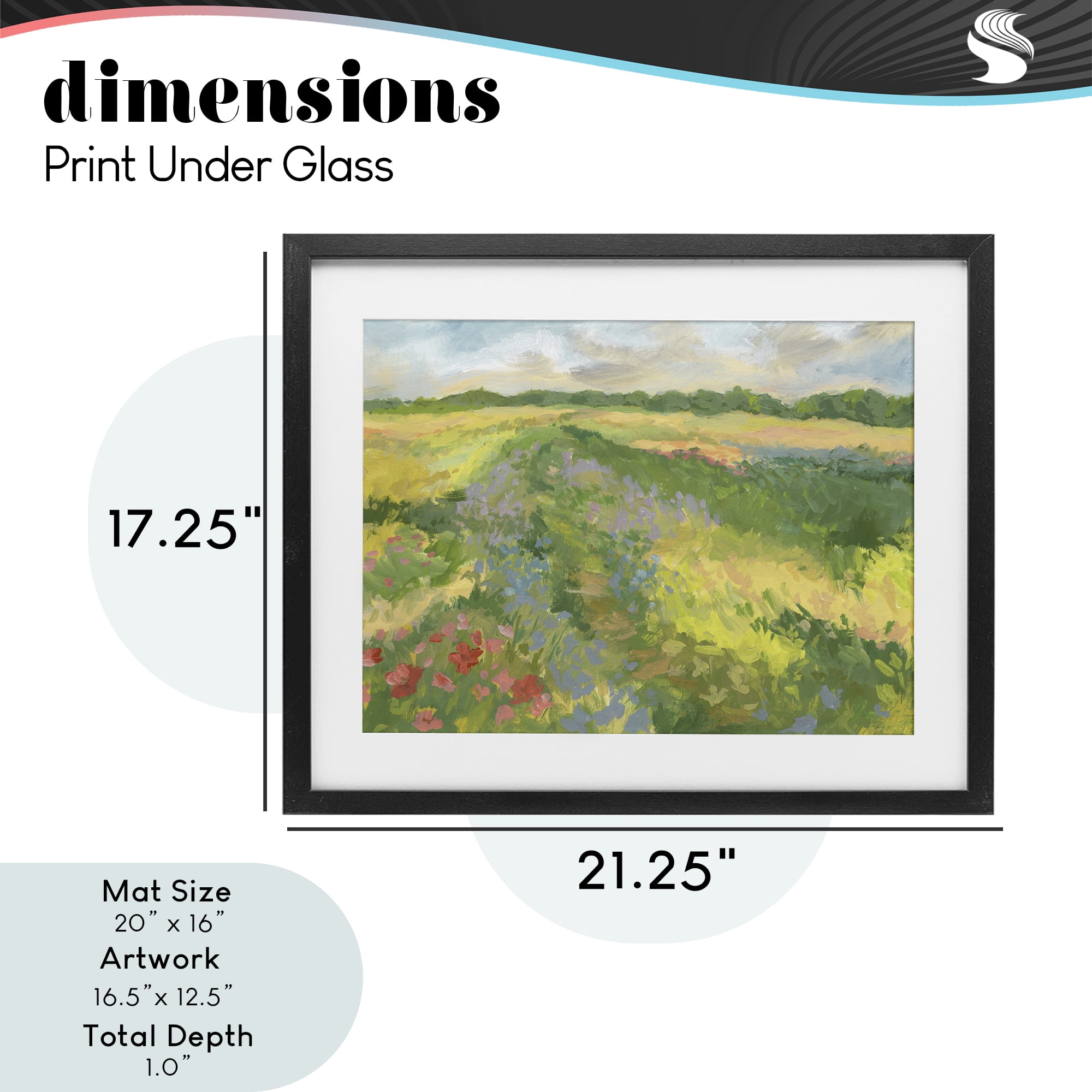 Stupell Industries Windswept Flower Meadow Black Framed Print Under Glass, design by Victoria Barnes