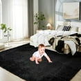 thumbnail image 4 of 6x9 Rugs for Living Room, Black Fluffy Area Rug for Bedroom, Non-Slip, Ultra Soft Plush Shag Carpet for Kids Boys Girls Room, Playroom, Home Decor Aesthetic, 4 of 12