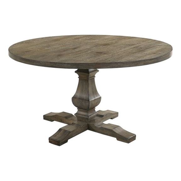 Best Master Furniture Newark Transitional Round Weather Grey Dining Table