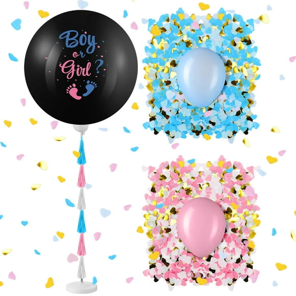 Gender Reveal Balloon Pop Kit Syhood Jumbo 90 cm para niño o niña