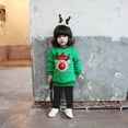 thumbnail image 4 of Esho 2Pcs Boys Girls Thicken Fleece Cartoon Deer Sweatshirt Long Pant Suits Christmas Kids Winter Outfits Set 1-4T, 4 of 8