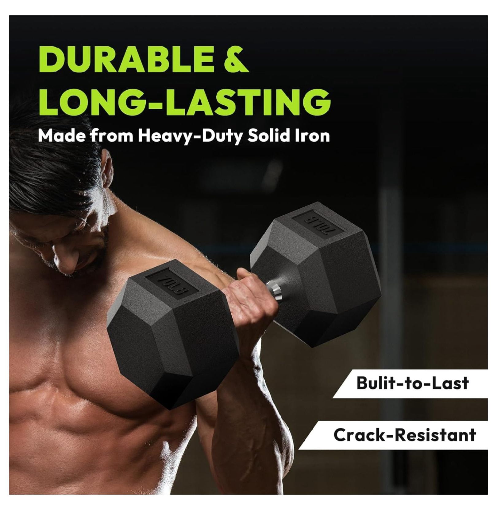 Hex Dumbbell Set 2.5-65 lb, Rubber Encased Hex Dumbbells for Home Gym, Weights Dumbbells Set of 2 Hand Weights for Strength Training & Fitness Exercise