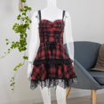 thumbnail image 1 of Mini vestido gótico Fernando Cuadros Estético Rojo Negro Mujer, 1 of 8