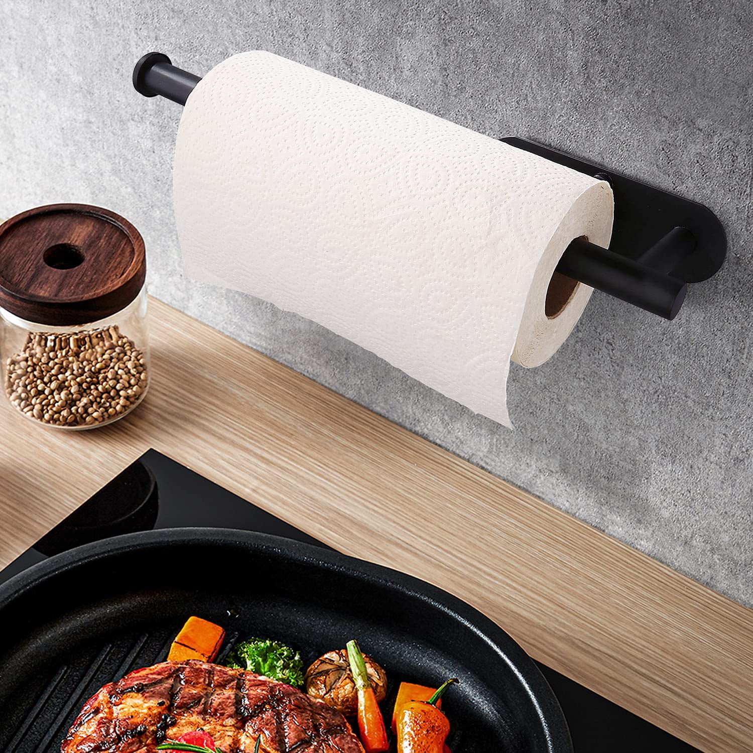 Paper Towel Holders for Kitchen,Paper Towels Bulk- Self-Adhesive Under Cabinet,Both Available in Adhesive and Screws,Stainless Steel