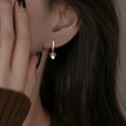 thumbnail image 3 of Sterling Silver CZ Bowknot Hoop Earrings for Women Teens Small Bow Hoop Earrings Huggie Drop, 3 of 11
