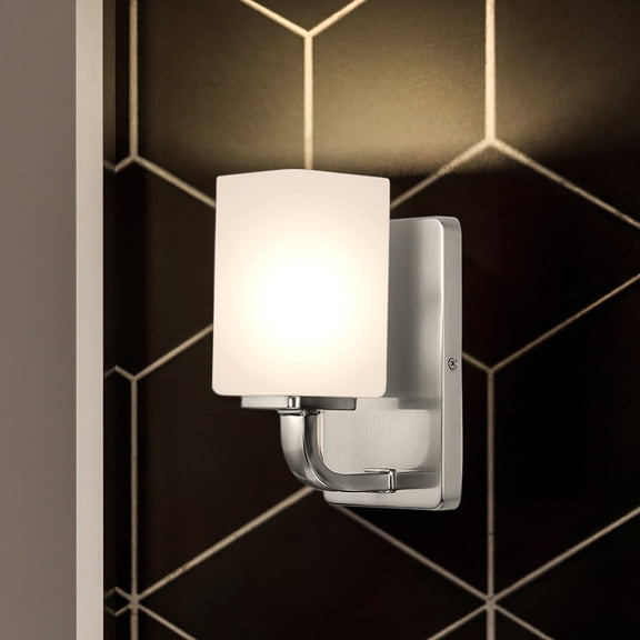Luxury Contemporary Wall Sconce, 8.5H x 4.75W, with Modern Farmhouse Style, Brushed Nickel, UHP4320 by Urban Ambiance