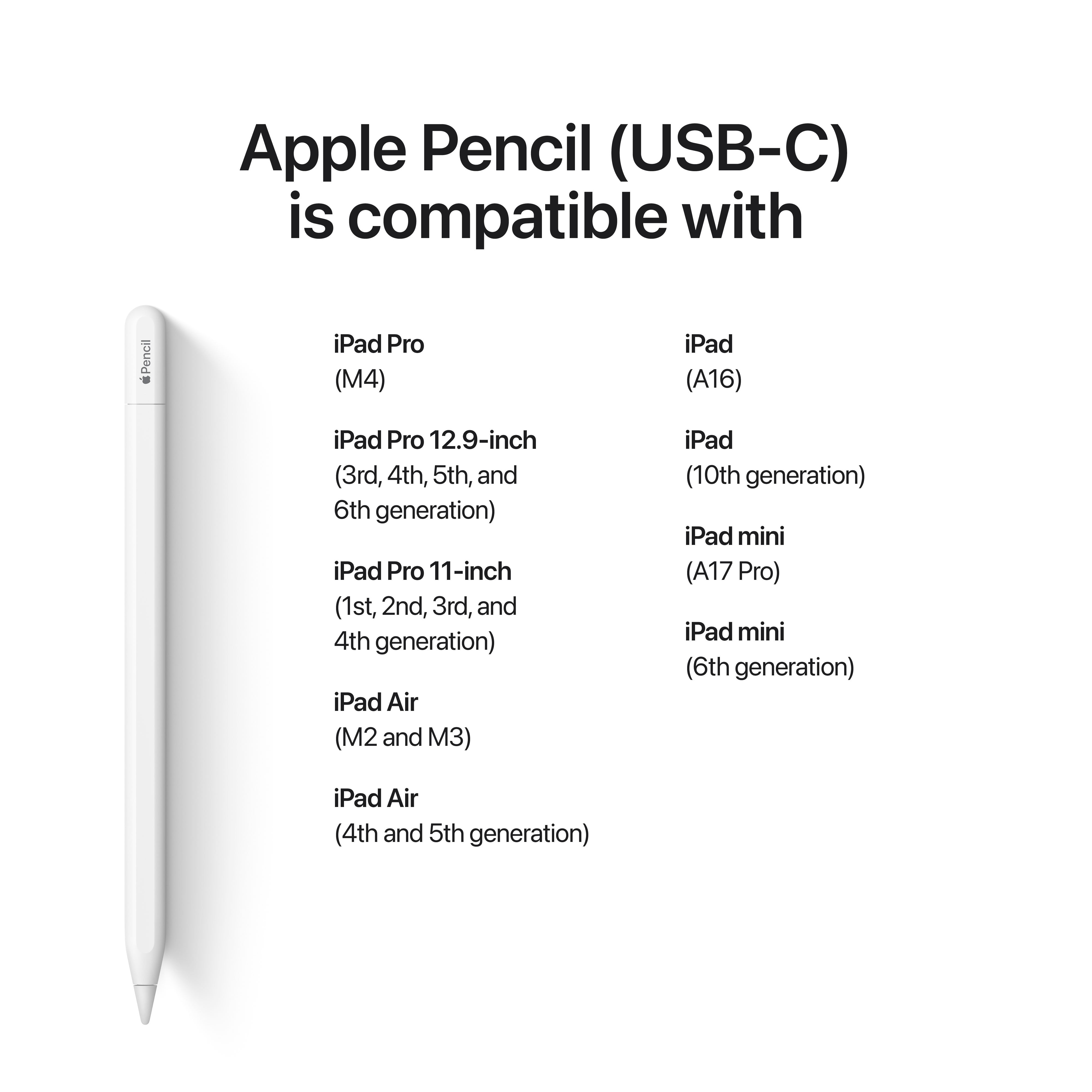 Free Shipping! Apple Pencil USB-C, Pixel-Perfect Precision