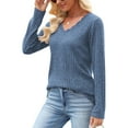 thumbnail image 5 of Horkkom Pullover Sweaters for Women V Neck Long Sleeve Sweaters Casual Fall Sweaters S, 5 of 8