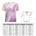 thumbnail image 2 of Marble Blue Greene Purple And Gold Stripes Women's Short Sleeve T-Shirt Crew Neck Casual Summer Trendy Loose Fit Tops, 2 of 6