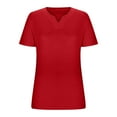 thumbnail image 6 of Horkkom Plus Size Tunic Tops for Women Short Sleeve V Neck Solid Color T Shirts Summer Casual Loose Blouses, 6 of 6