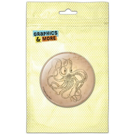 

Vintage Ink Drawn Octopus Refrigerator Button Magnet