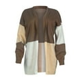 thumbnail image 5 of Ozmmyan Womens Cardigan Colorblock Sweater Knit Long Sleeve Lapel Hoodless Casual Cardigan Jacket, 5 of 5