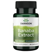 Swanson High Potency Banaba Extract - Herbal Supplement to Hep Maintain Healthy Blood Sugar Levels - Supporting Daily Health Maintenance - (90 Capsules, 60mg Each)