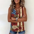 thumbnail image 5 of Xdegoge USA American Flag Tank Tops for Women 4th Of July Patriotic Shirts Vintage Rose Floral Stars and Stripes Sleeveless Blouses Summer Independence Day Casual Graphic Sleeveless, 5 of 6