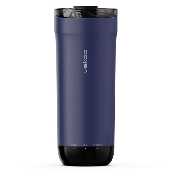 Vsitoo S5 heated travel mug ,16oz, Auto-Sensing AI Heats Drinks To 120-150°F Hands-Free. Temperature Control for All Cars, Perfect for Home/Office/Travel/Outdoor, Ideal Gift for Coffee Lovers - Blue
