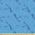 thumbnail image 1 of Deep Sea Fabric by the Yard, Marine-Themed Design Silhouettes of Divers with Fish in Monochrome Style, Decorative Upholstery Fabric for Sofas and Home Accents, 5 Yards, Sky Blue Sea Blue by Ambesonne, 1 of 4