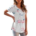 thumbnail image 2 of a.Jesdani Tuniques pour Femmes Grande Taille à Manches Courtes, Col en V, Blouses Décontractées M-4X, 2 of 6