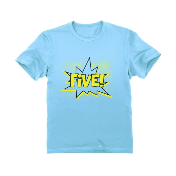 Superhero 5th Birthday Tstars T-shirt for Boys - Celebrate Five Years with Fun - Perfect Birthday Gift - Comic-Themed Party Tee - Unique Graphic Design for Kids
