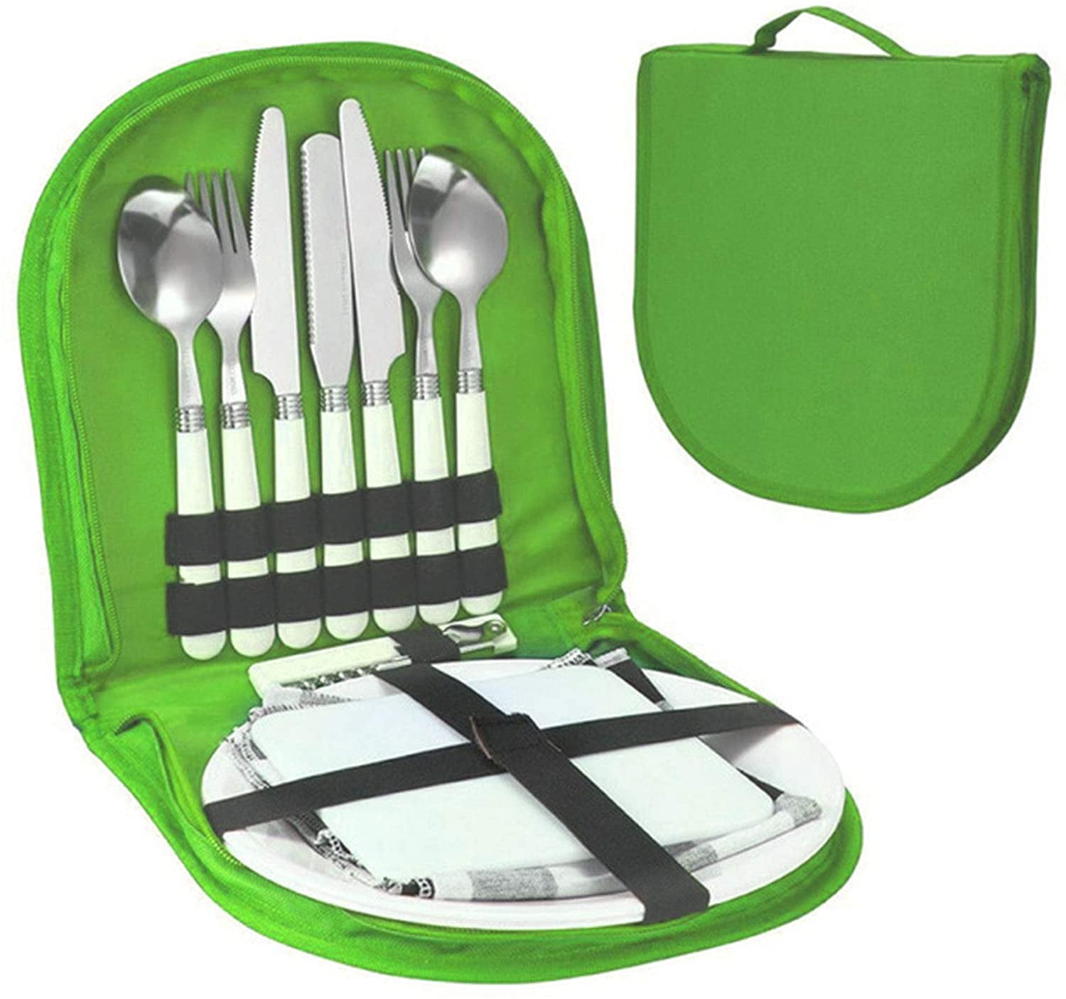 ArderLive 3 PCS Outdoor Flatware Set with Case, Fork Spoon Knife/Travel Set  for Travel, Lunch Box and Camping, father's day gifts, Blue