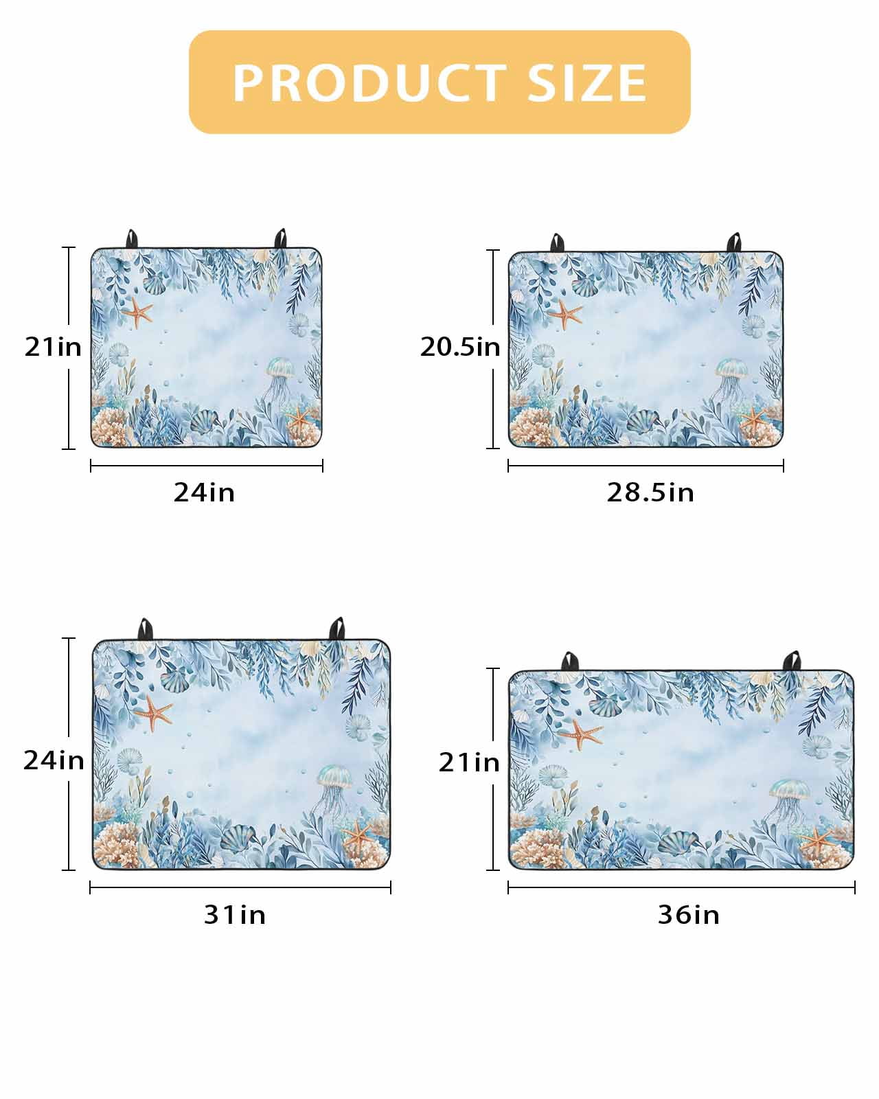 nqOlkjepod Large Induction Cooktop Protector Mat 24"x21", Blue Eucalyptus Stove Top Covers for Electric Stove, Botanical Ombre Coastal Decorative Stove Burner Cover Mats, Glass Top Stove Cover