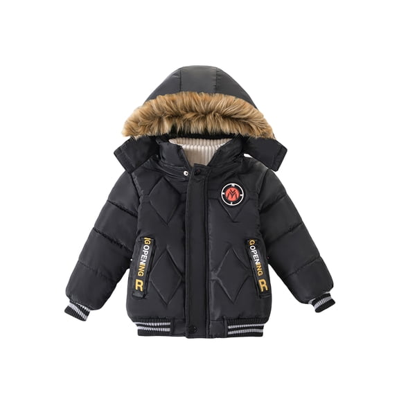 BemeyourBBs Toddler Baby Boys Winter Warm Fleece Lined Jacket Coat Kids Puffer Jackets Coats Snow Jacket Thick Hooded Down Outdoor Coats Cold Weather Windproof Jacket