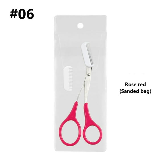 Xihbxyly Tijeras para Cejas, Recortador de Precisión de Acero Inoxidable, Mango Ergonómico Antideslizante, Diseño de Peine Protector, Perfectas para Dar Forma a Los Esfuerzos de Cuidado Personal, Reg