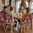 thumbnail image 5 of Merry Christmas Chair Covers Set of 1 Xmas Cow Bell Snowflake Red Black Buffalo Plaid Chair Back Covers Stretch Removable Washable Slipcovers Protector for Dining Room Kitchen Party Decor, 5 of 5