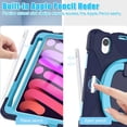thumbnail image 6 of iPad Mini 6 Case 6th Generation 360°Rotatable Stand with Shoulder Strap Handle Pencil Holder Heavy Duty Shockproof Silicone Protective Case for iPad mini6 2021, 6 of 9