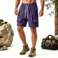thumbnail image 2 of EOYWHK Mens Active Shorts Quick Dry Cargo Shorts with Multi-Pockets Elastic Waist Workout Shorts for Men Soft Lightweight Breathable Casual Activewear for Men Purple, Size XXL, 2 of 9