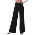 thumbnail image 1 of High Waisted Dance Pants for Women - Social Dance Wide Leg, Slimming Versatile Design, Polyester Spandex Fabric, Machine Washable, Note: White Pants May Be Sheer, 1 of 7