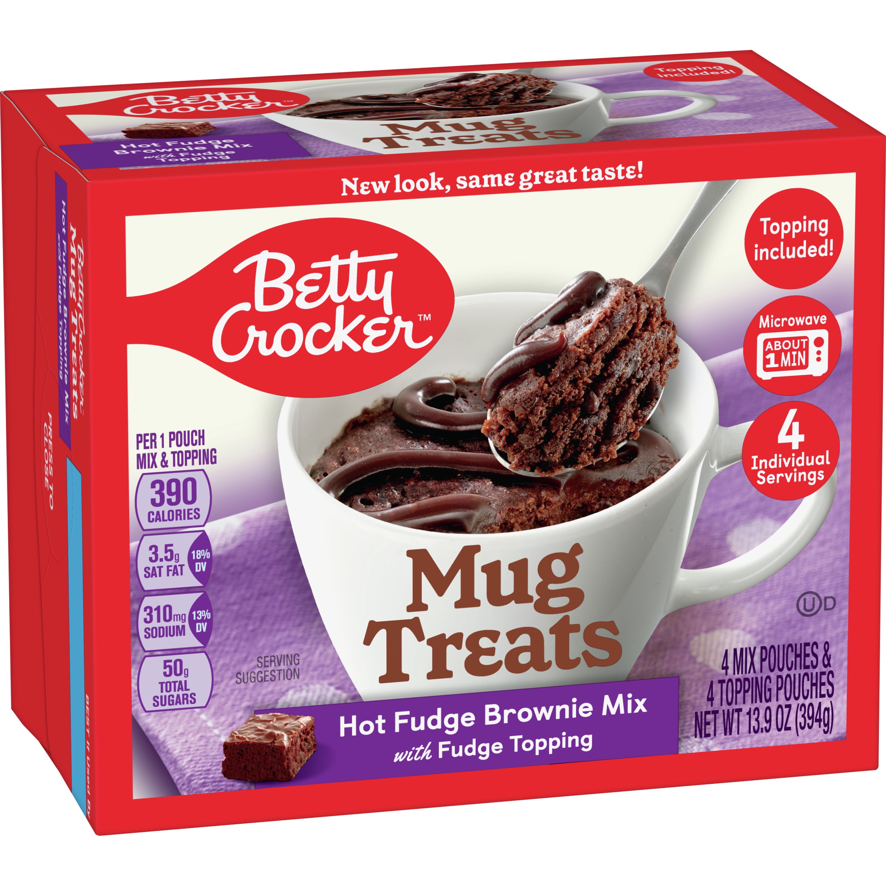 Betty Crocker Single Cup Microwavable Instant Hot Fudge Brownie 