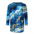 thumbnail image 5 of JINMGG 2026 Summer Womens Tops Womens Plus Size $5 Women's Fashion Printed T-Shirt 3/4 Sleeves Blouse Round Neck Casual Tops, 5 of 5
