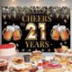 thumbnail image 2 of Cheers To 21 Years Birthday Banner Happy 21 Years Old Birthday Background 21 Years Old Birthday Party Sign Decorations Supplies Girls Boys, 2 of 4