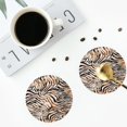 thumbnail image 4 of Zufioo Watercolor Zebra Print Leather Coaster Set, Decorative PVC Coasters 4-pack - Scald and Stain-resistant, Suitable for Home, Cafes, Restaurants-Round Shape, 4 of 6