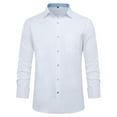 thumbnail image 5 of AZoiNM Men's French Cuff Dress Shirt Slim Fit Long Sleeve Business Casual Polyester, 5 of 10
