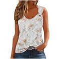 thumbnail image 2 of JTZGDY Cami Tank Tops for Women Loose Fit Casual Summer Sleeveless Strappy Cold Shoulder Tunic Vest Trendy Holiday Beach Vacation Tees Shirt White XL, 2 of 5