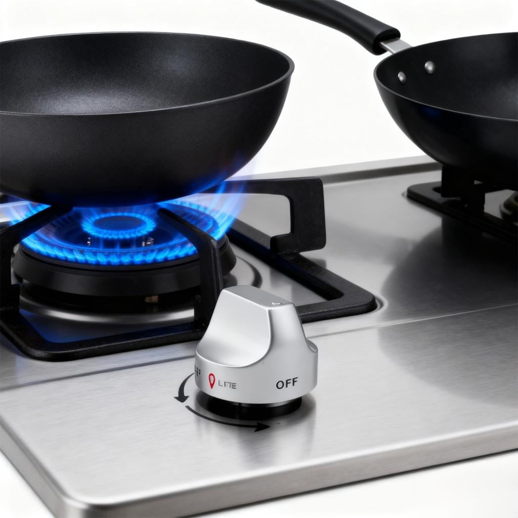 2Pieces Precise Stove Handle Replacement Metal Construction Simple Attach Control Knob Suitable for Most Cookers