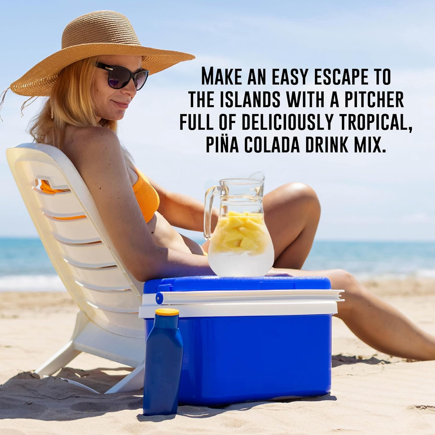 Margaritaville Sugar Free Powdered Drink Mix, Piña Colada, 8 Count Gallon Pitcher Packets