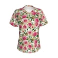 thumbnail image 4 of Wukai Rose Flowers Classic V-Neck T-Shirt for Women: Comfortable, Stylish, and Versatile Wardrobe Essential-3X-Large, 4 of 7