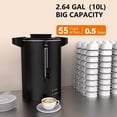 thumbnail image 2 of Commercial Coffee Urn, Double Wall Large Percolate Coffee Maker Stainless Steel Hot Water Urn Dispenser with Double Dripless Faucet, Quick-Brewing for Catering, Black, 2 of 4