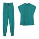 thumbnail image 1 of Conjuntos de uniforme médico para mujer, trajes de trabajo de enfermería, blusas con cuello en V elástico y pantalones deportivos con Color Azul M, 1 of 9